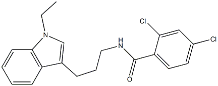 2,4-DICHLORO-N-[3-(1-ETHYL-1H-INDOL-3-YL)PROPYL]BENZAMIDE 结构式