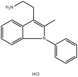 2-(2-甲基-1-苯基吲哚-3-基)乙胺盐酸盐 结构式