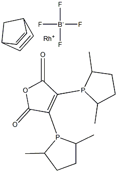 (-)-2,3-BIS[(2R,5R)-2,5-DIMETHYLPHOSPHOLANYL]MALEIC ANHYDRIDE(NORBORNADIENE)RHODIUM (I) TETRAFLUOROBORATE 结构式