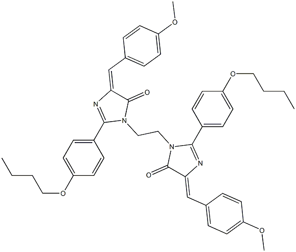 (E)-2-(4-Butoxyphenyl)-1-(2-((Z)-2-(4-butoxyphenyl)-4-(4-methoxybenzylidene)-5-oxo-4,5-dihydroimidazol-1-yl)ethyl)-4-(4-methoxybenzylidene)-1H-imidazol-5(4H)-one 结构式