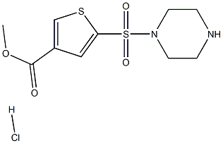 METHYL 5-(PIPERAZIN-1-YLSULFONYL)THIOPHENE-3-CARBOXYLATE HYDROCHLORIDE 结构式