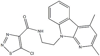 5-CHLORO-N-[2-(2,4-DIMETHYL-9H-PYRIDO[2,3-B]INDOL-9-YL)ETHYL]-1,2,3-THIADIAZOLE-4-CARBOXAMIDE 结构式