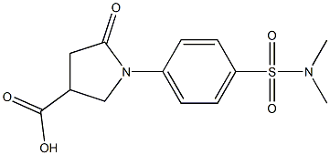 1-(4-[(DIMETHYLAMINO)SULFONYL]PHENYL)-5-OXOPYRROLIDINE-3-CARBOXYLIC ACID 结构式