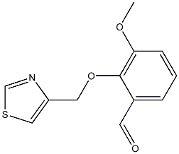 3-METHOXY-2-(1,3-THIAZOL-4-YLMETHOXY)BENZALDEHYDE 结构式