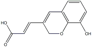 (2E)-3-(8-HYDROXY-2H-CHROMEN-3-YL)ACRYLIC ACID 结构式