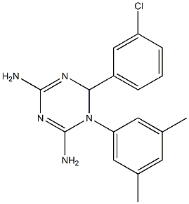 6-(3-CHLORO-PHENYL)-1-(3,5-DIMETHYL-PHENYL)-1,6-DIHYDRO-[1,3,5]TRIAZINE-2,4-DIAMINE 结构式