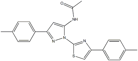 N-{3-(4-METHYLPHENYL)-1-[4-(4-METHYLPHENYL)-1,3-THIAZOL-2-YL]-1H-PYRAZOL-5-YL}ACETAMIDE 结构式