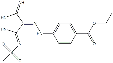 ETHYL 4-((2Z)-2-{(5Z)-3-IMINO-5-[(METHYLSULFONYL)IMINO]PYRAZOLIDIN-4-YLIDENE}HYDRAZINO)BENZOATE 结构式