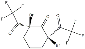 cis-2,6-Dibromo-2,6-bis(trifluoroacetyl)cyclohexanone 结构式