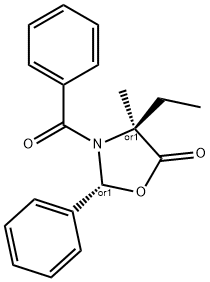 (2R,4S)-3-苯甲酰基-4-乙基-4-甲基-2-苯基噁唑烷丁-5-酮 结构式