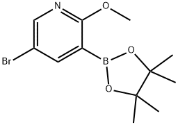 5-溴-2-甲氧基-3-(4,4,5,5-四甲基-1,3,2-二杂氧戊硼烷-2-基)吡啶 结构式