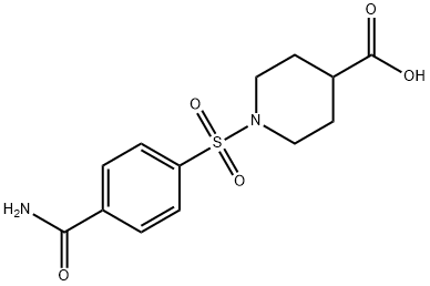 1-(4-氨基甲酰基苯磺酰基)哌啶-4-羧酸 结构式