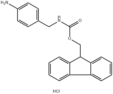 (9H-芴-9-基)甲基(4-氨基苄基)氨基甲酸酯盐酸盐 结构式