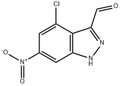4-CHLORO-6-NITRO-3-(1H)INDAZOLE CARBOXALDEHYDE 结构式