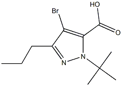 4-Bromo-1-(tert-butyl)-3-propyl-1H-pyrazole-5-carboxylic acid 结构式