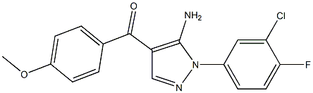 (5-AMINO-1-(3-CHLORO-4-FLUOROPHENYL)-1H-PYRAZOL-4-YL)(4-METHOXYPHENYL)METHANONE 结构式