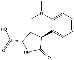 5-OXO-(+/-)-TRANS-4-(2-(N,N-DIMETHYLAMINO)PHENYL)-PYRROLIDINE-2-CARBOXYLIC ACID 结构式