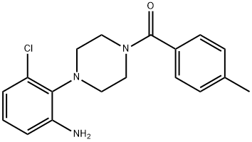[4-(2-氨基-6-氯苯基)-1-	哌嗪]-(4-甲基苯基)甲酮 结构式