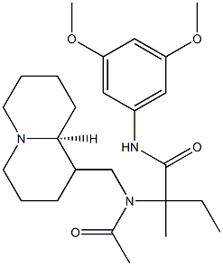 N-(3,5-DIMETHOXYPHENYL)-2-METHYL-2-(N-(((S)-OCTAHYDRO-1H-QUINOLIZIN-1-YL)METHYL)ACETAMIDO)BUTANAMIDE 结构式