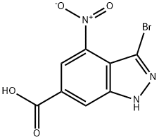 3-溴-4-硝基-1H-吲唑-6-羧酸 结构式