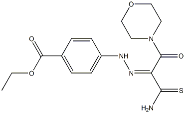 ETHYL 4-{(2E)-2-[2-AMINO-1-(MORPHOLIN-4-YLCARBONYL)-2-THIOXOETHYLIDENE]HYDRAZINO}BENZOATE 结构式