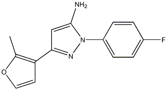 1-(4-FLUOROPHENYL)-3-(2-METHYL-3-FURYL)-1H-PYRAZOL-5-AMINE 结构式