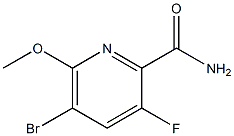 5-BROMO-3-FLUORO-6-METHOXYPYRIDINE-2-CARBOXAMIDE 结构式