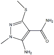 5-AMINO-1-METHYL-3-(METHYLTHIO)-1H-PYRAZOLE-4-CARBOXAMIDE 结构式