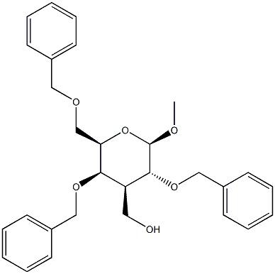 METHYL 2,4,6-TRI-O-BENZYL-3-(HYDROXYMETHYL)-3-DEOXY-BETA-D-GALACTOPYRANOSIDE 结构式