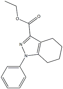 ETHYL 1-PHENYL-4,5,6,7-TETRAHYDRO-1H-INDAZOLE-3-CARBOXYLATE 结构式