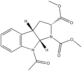 DIMETHYL-(2S, 3AR, 8AS)-8-ACETYL-1,2,3,3A,8A-HEXAHYDROPYRROLO[2,3]INDOL-1,2-DICARBOXYLATE 结构式