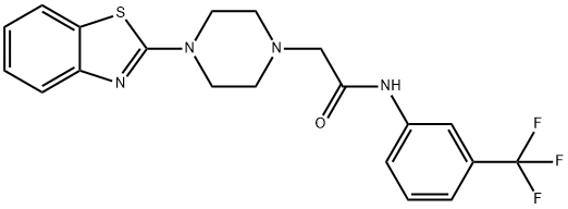 2-[4-(1,3-BENZOTHIAZOL-2-YL)PIPERAZIN-1-YL]-N-[3-(TRIFLUOROMETHYL)PHENYL]ACETAMIDE 结构式