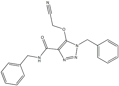 N,1-DIBENZYL-5-(CYANOMETHOXY)-1H-1,2,3-TRIAZOLE-4-CARBOXAMIDE 结构式