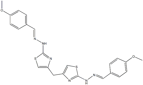 Bis(2-((E)-2-(4-methoxybenzylidene)hydrazinyl)thiazol-4-yl)methane 结构式