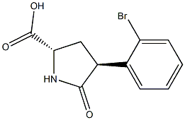 5-OXO-(+/-)-TRANS-4-(2-BROMOPHENYL)-PYRROLIDINE-2-CARBOXYLIC ACID 结构式