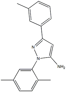 1-(2,5-DIMETHYLPHENYL)-3-(3-METHYLPHENYL)-1H-PYRAZOL-5-AMINE 结构式