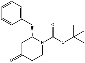叔丁基 (2S)-2-苄基-4-氧哌啶-1-羧酸酯 结构式