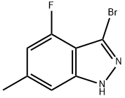 3-BROMO-4-FLUORO-6-METHYL (1H)INDAZOLE 结构式