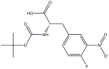 (S)-BOC-4-FLUORO-3-NITROPHENYLALANINE 结构式