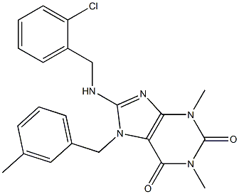 8-[(2-CHLOROBENZYL)AMINO]-1,3-DIMETHYL-7-(3-METHYLBENZYL)-3,7-DIHYDRO-1H-PURINE-2,6-DIONE 结构式