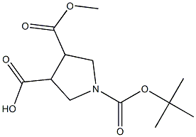 1-(特-丁氧基羰基)-4-(甲氧基羰基)吡咯烷羧酸 结构式