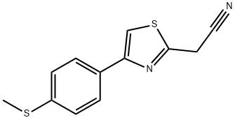 2-(4-(4-(METHYLTHIO)PHENYL)THIAZOL-2-YL)ACETONITRILE 结构式