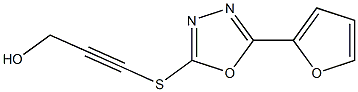 3-([5-(2-FURYL)-1,3,4-OXADIAZOL-2-YL]THIO)PROP-2-YN-1-OL 结构式