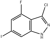 3-Chloro-4-fluoro-6-iodoindazole 结构式