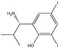 2-((1S)-1-Amino-2-methylpropyl)-4,6-diiodophenol 结构式