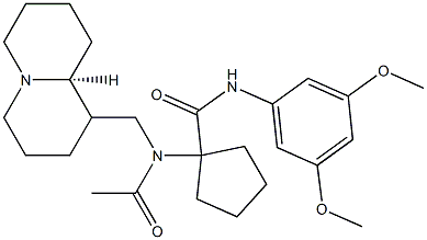 (S)-N-(3,5-DIMETHOXYPHENYL)-1-(N-((OCTAHYDRO-1H-QUINOLIZIN-1-YL)METHYL)ACETAMIDO)CYCLOPENTANECARBOXAMIDE 结构式