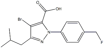 4-BROMO-1-[(4-FLUOROMETHYL)PHENYL]-3-(2-METHYLPROPYL)-1H-PYRAZOLE-5-CARBOXYLIC ACID 结构式