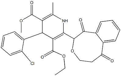 4-(2-CHLOROPHENYL)-3-ETHOXYCARBONYL-2-[(2-PHTHALOYLETHOXY)METHYL]-5-METHOXYCARBONYL-6-METHYL-1,4-DIHYDROPYRIDINE 结构式