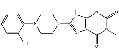 8-[4-(2-HYDROXYPHENYL)PIPERAZIN-1-YL]-1,3-DIMETHYL-3,7-DIHYDRO-1H-PURINE-2,6-DIONE 结构式