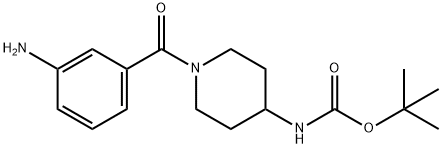 1-(3-氨基苯甲酰基)哌啶-4-氨基甲酸叔丁酯 结构式